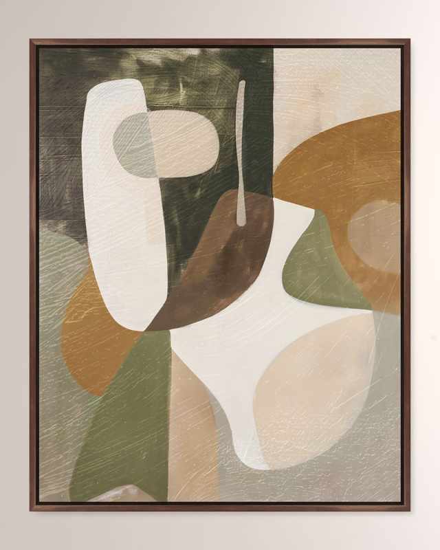 "Ivory Curvatures I" Framed Giclee on Canvas